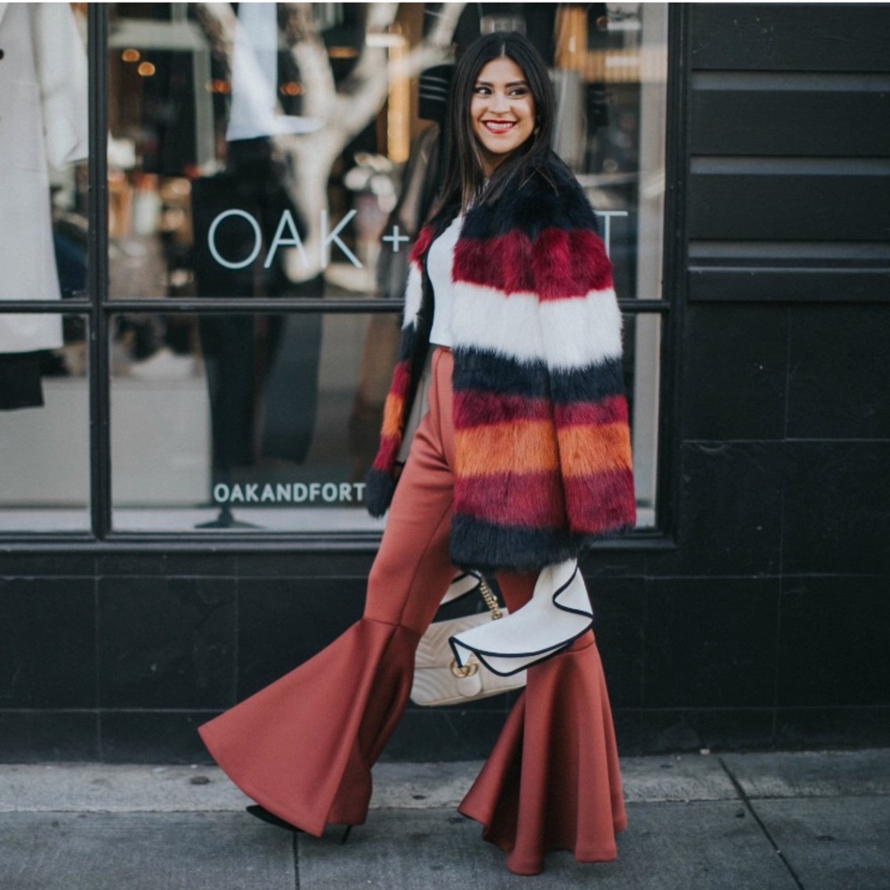 Orange Scuba Flare Pants